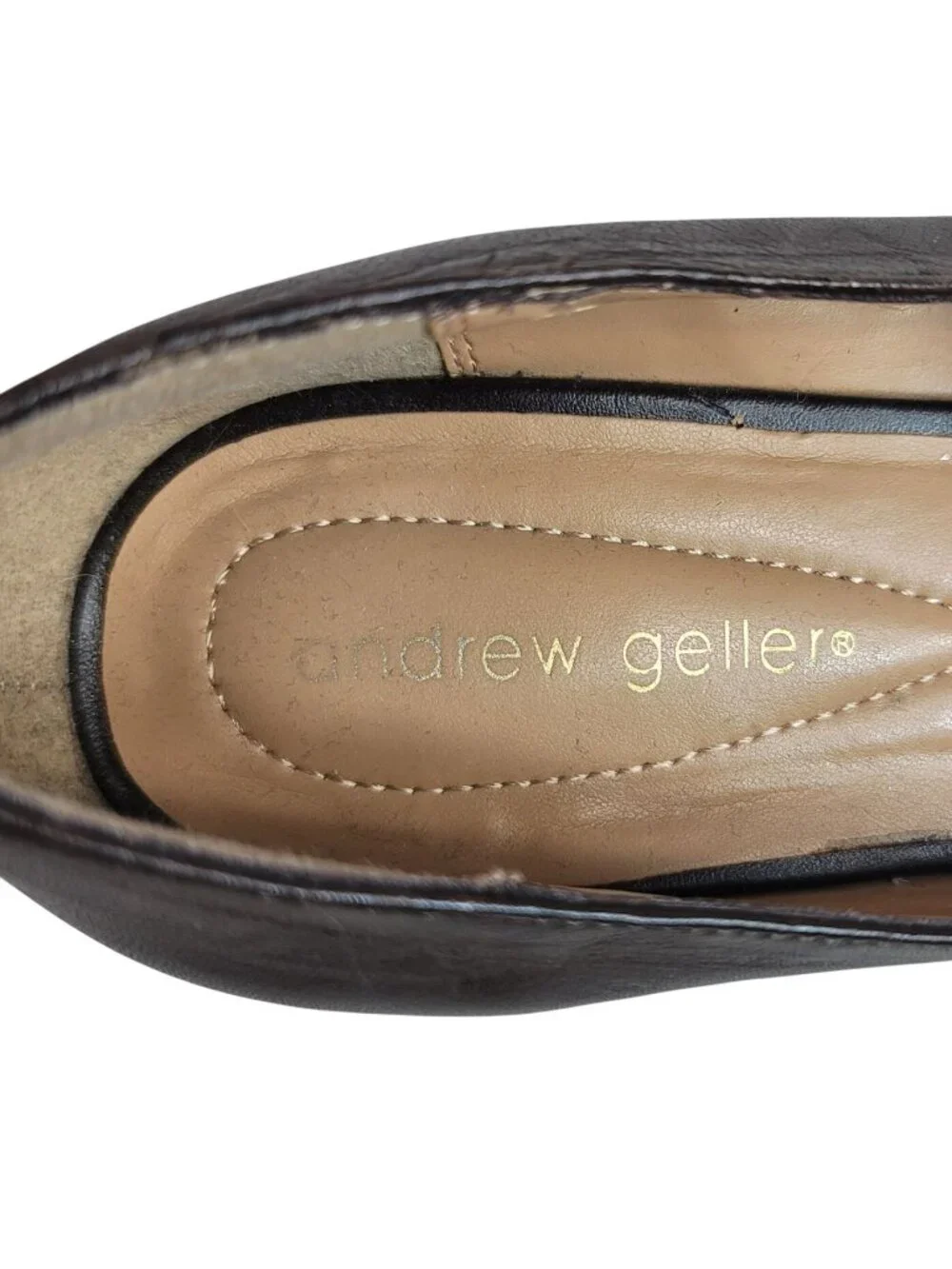 Andrew Geller Women Easy Going Slip On Shoes Loafer Brown 9.5 Leather Dress READ